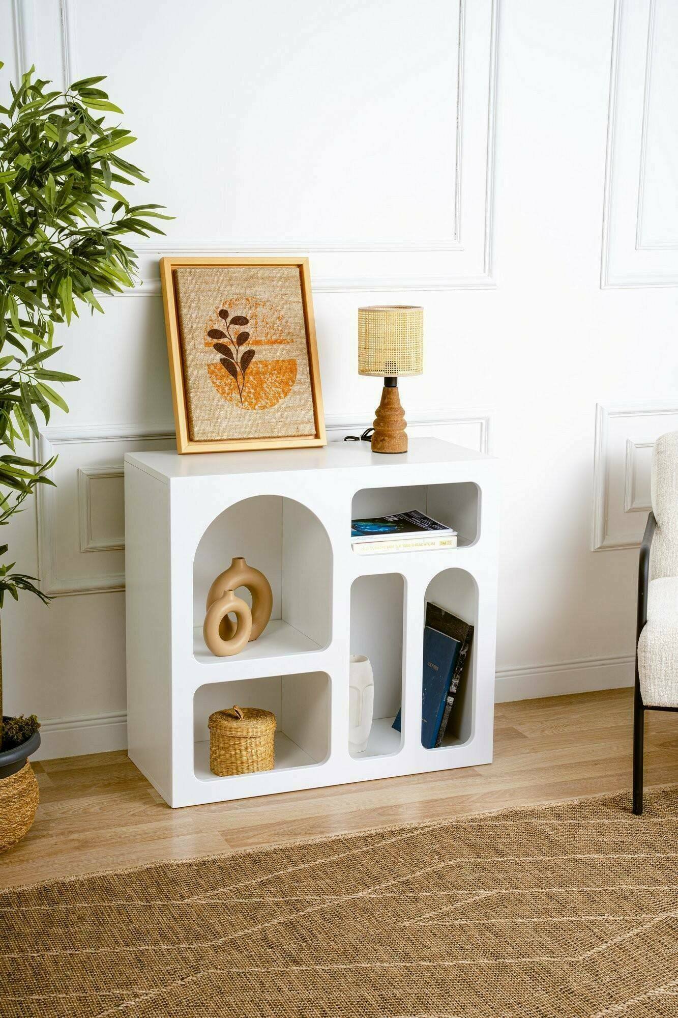 foto del prodotto credenza arsenio, buffet da soggiorno, madia da salotto, dispensa da cucina, 80x35h74 cm, bianco