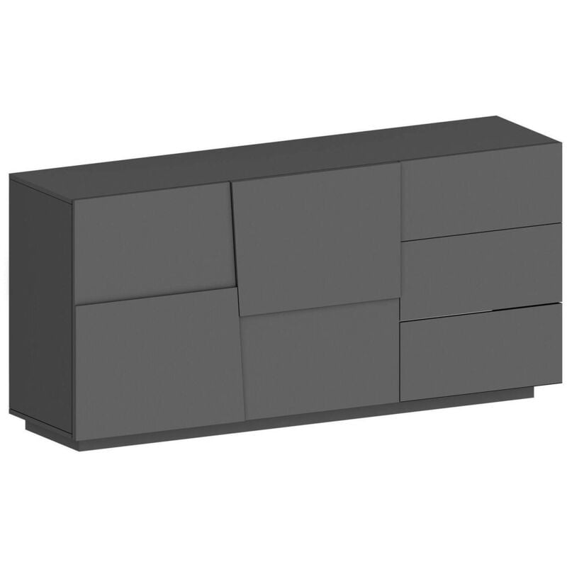 foto del prodotto credenza avelignese, buffet da soggiorno, madia da salotto con 2 ante e 3 cassetti, 180x44h86 cm, antracite dmora