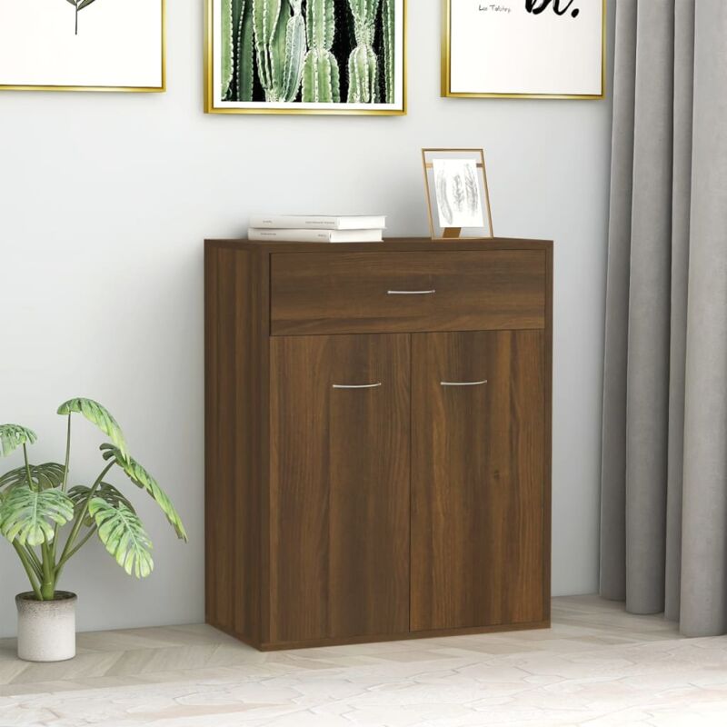 foto del prodotto credenza bassa,armadietto,mobile da cucina rovere marrone 60x30x75 cm in legno multistrato by85133