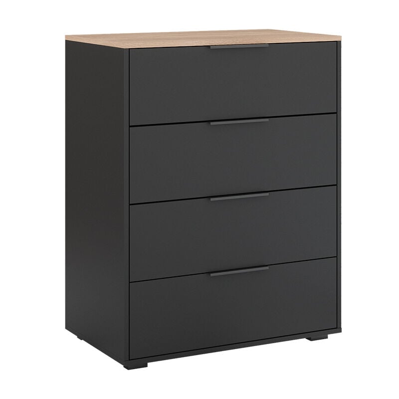 foto del prodotto credenza betti, antracite, 120 x 83.6 cm con 4 cassetti vicco