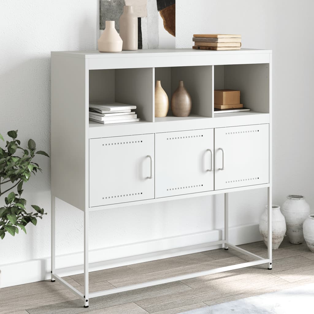 foto del prodotto credenza bianca 100,5x39x107 cm in acciaio