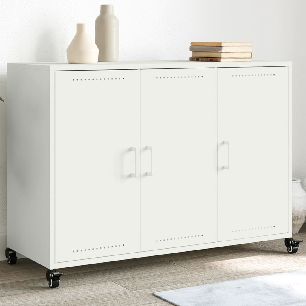 foto del prodotto credenza bianca 100,5x39x72 cm in acciaio