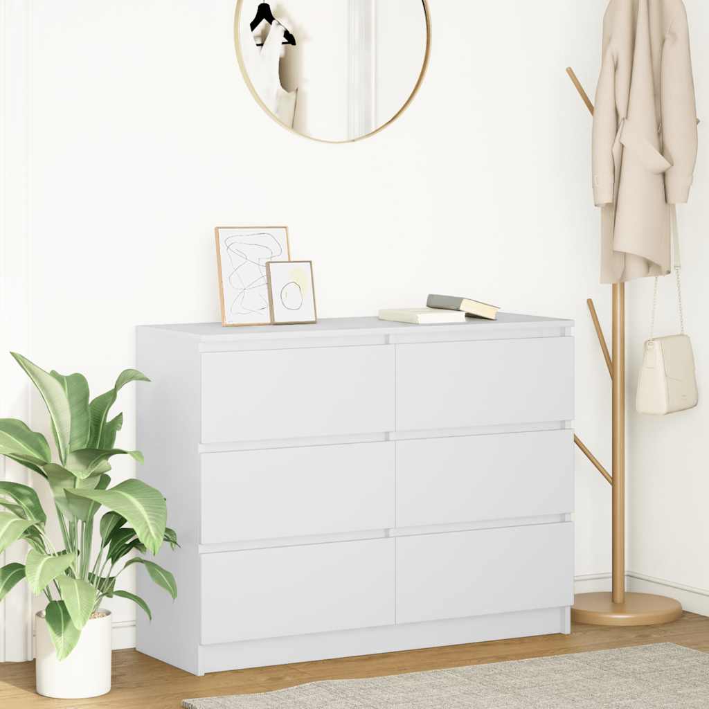 foto del prodotto credenza bianca 100x35x76 cm in legno multistrato