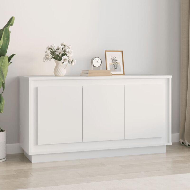 foto del prodotto credenza bianca 102x35x55 cm in legno multistrato vidaxl