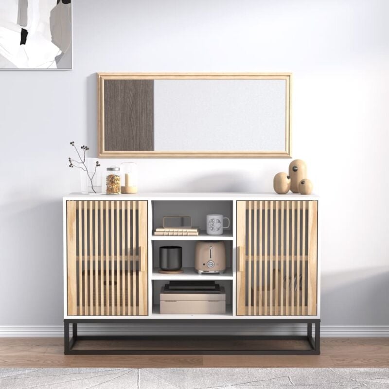 foto del prodotto credenza bianca 105x30x65 cm in legno multistrato vidaxl