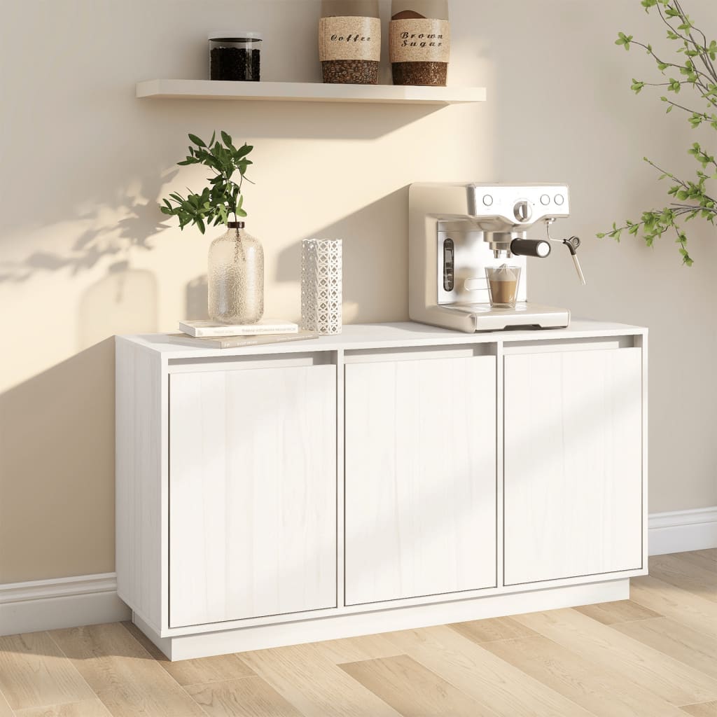 foto del prodotto credenza bianca 111x34x60 cm in legno massello di pino cod mxl 15055
