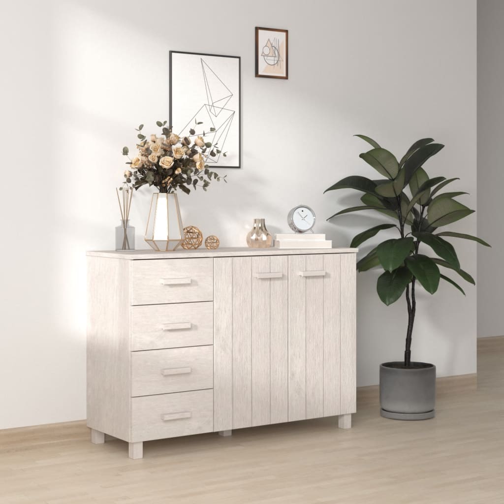 foto del prodotto credenza bianca 113x40x80 cm in legno massello di pino