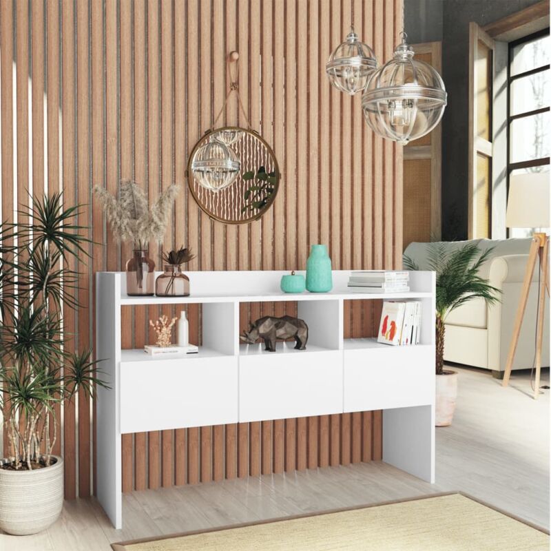 foto del prodotto credenza bianca 120x30,5x70 cm in legno multistrato vidaxl