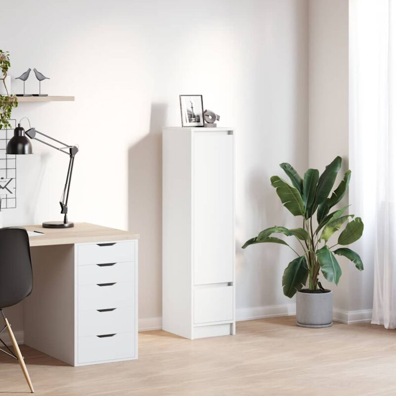 foto del prodotto credenza bianca 29,5x34x119,5 cm in legno multistrato vidaxl
