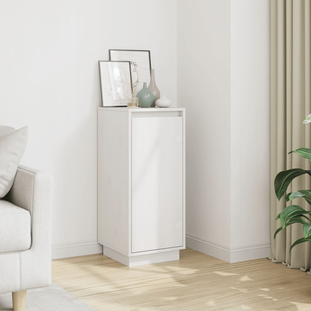 foto del prodotto credenza bianca 31,5x34x75 cm in legno massello di pino cod mxl 65611