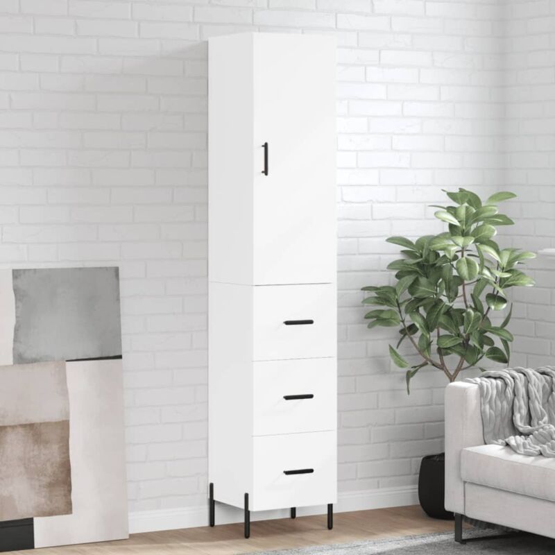 foto del prodotto credenza bianca 34,5x34x180 cm in legno multistrato vidaxl