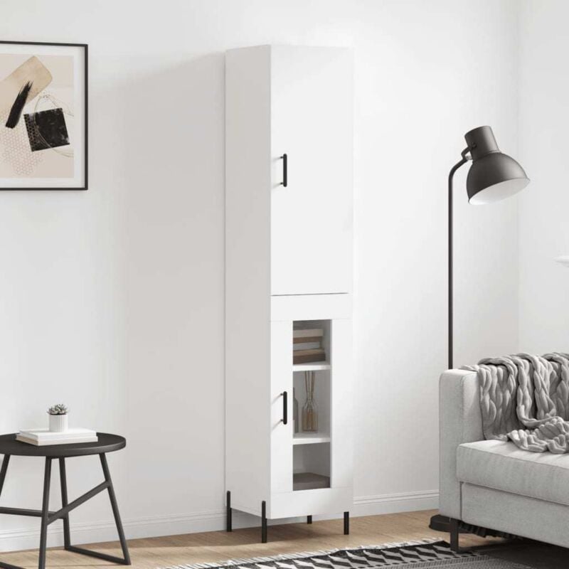 foto del prodotto credenza bianca 34,5x34x180 cm in legno multistrato vidaxl