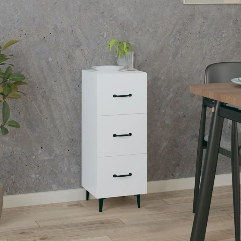 foto del prodotto credenza bianca 34,5x34x90 cm in legno multistrato vidaxl