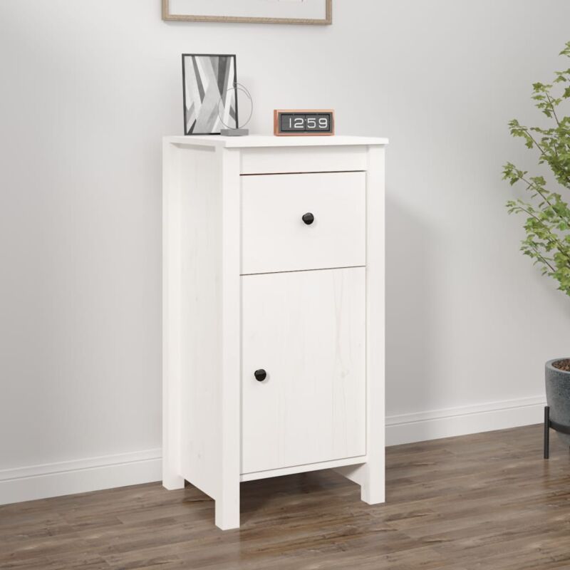 foto del prodotto credenza bianca 40x35x80 cm in legno massello di pino vidaxl