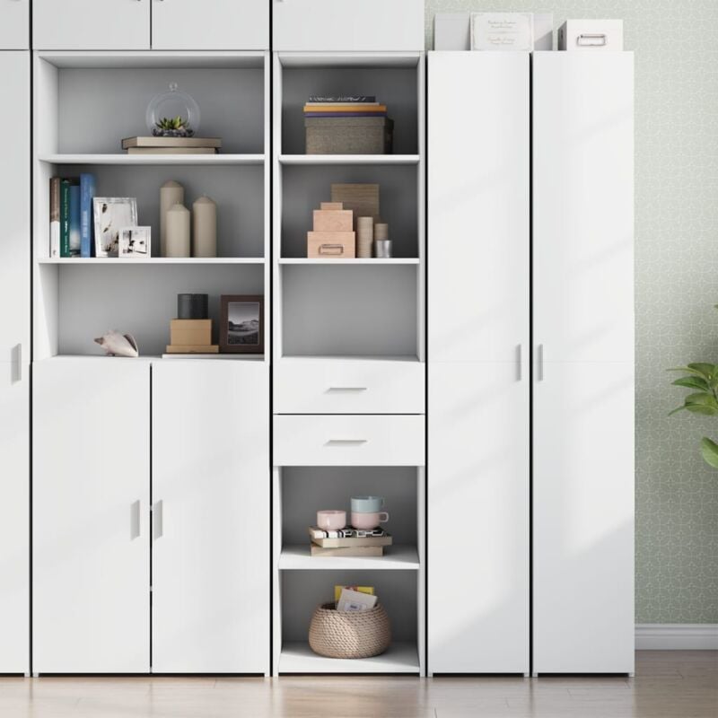 foto del prodotto credenza bianca 45x42,5x185 cm in legno multistrato vidaxl