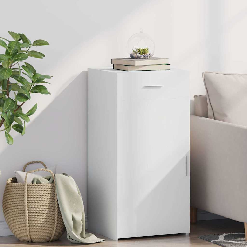 foto del prodotto credenza bianca 45x42,5x93 cm in legno multistrato