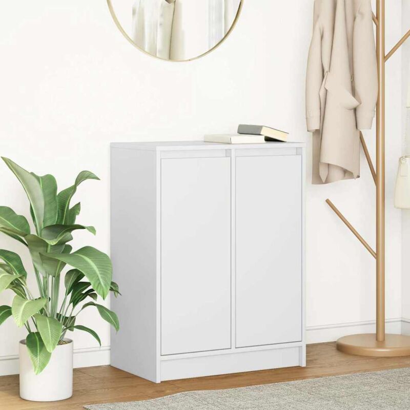 foto del prodotto credenza bianca 57x34x76 cm in legno multistrato vidaxl
