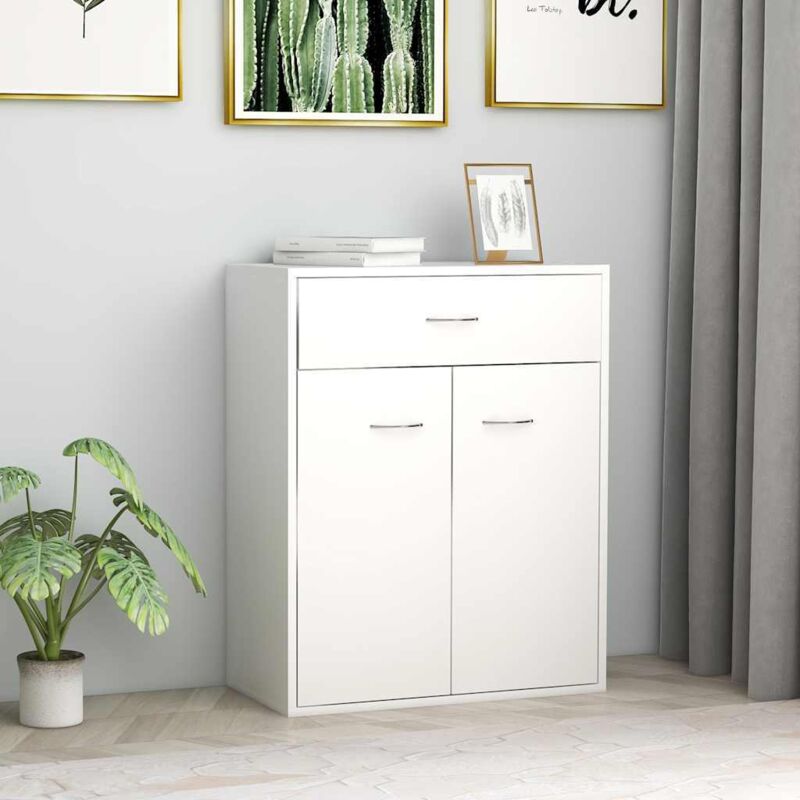 foto del prodotto credenza bianca 60x30x75 cm in legno multistrato vidaxl