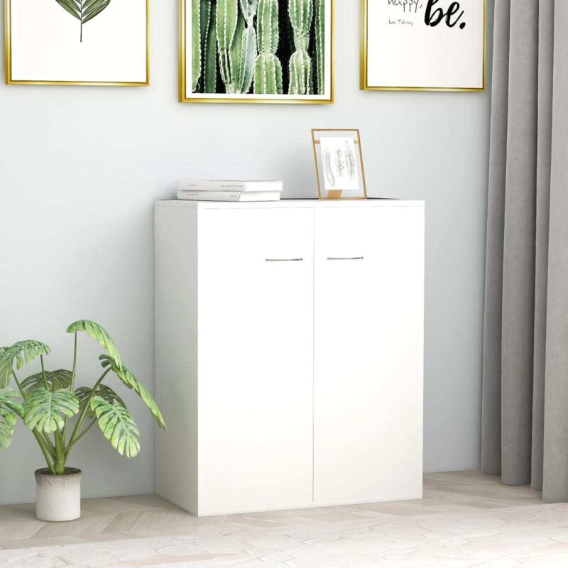 foto del prodotto credenza bianca 60x30x75 cm in legno multistrato - vidaxl