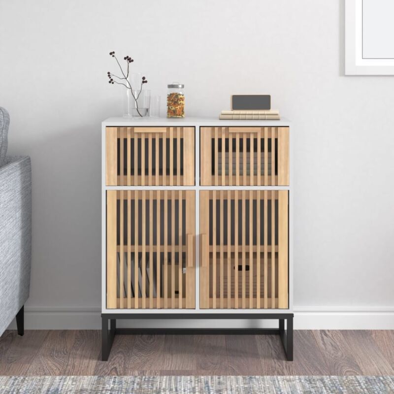 foto del prodotto credenza bianca 60x30x75 cm in legno multistrato vidaxl