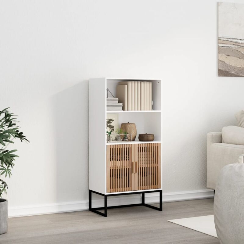 foto del prodotto credenza bianca 60x35x125 cm in legno multistrato vidaxl