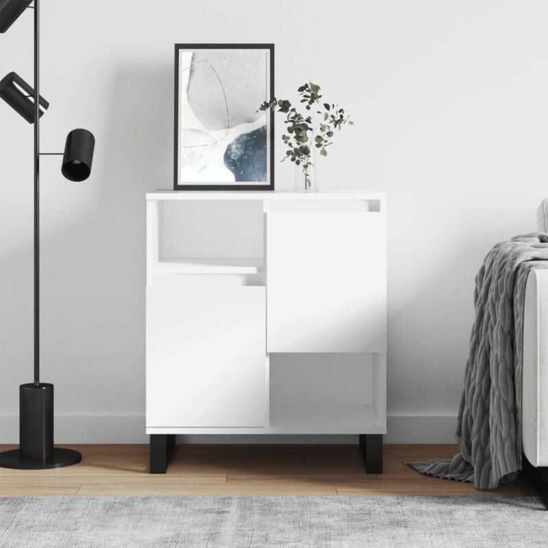 foto del prodotto credenza bianca 60x35x70 cm in legno multistrato vidaxl
