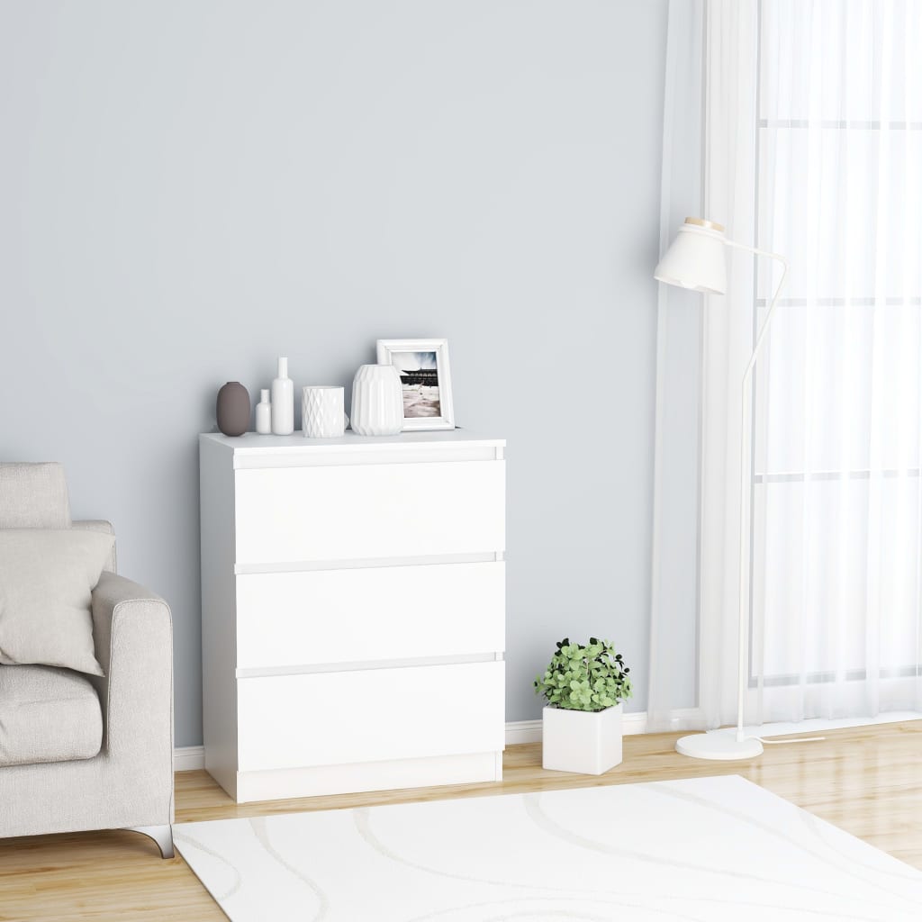 foto del prodotto credenza bianca 60x35x76 cm in legno multistrato