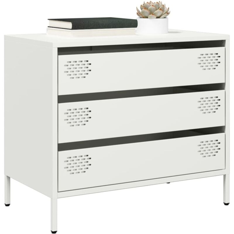 foto del prodotto credenza bianca 68x39x58,5 cm in acciaio laminato a freddo vidaxl