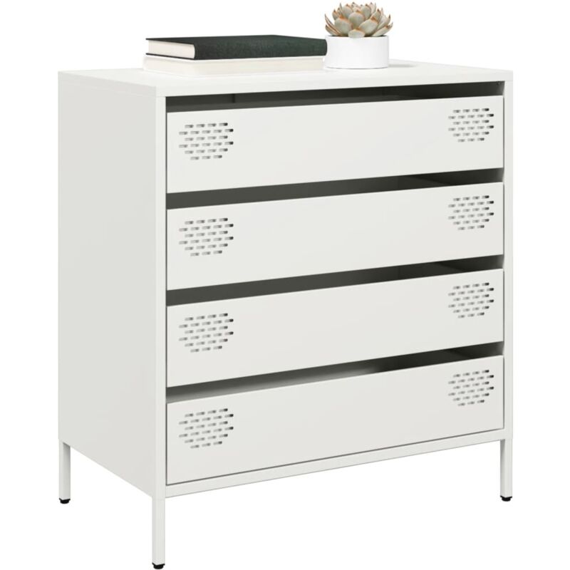 foto del prodotto credenza bianca 68x39x73,5 cm in acciaio laminato a freddo vidaxl