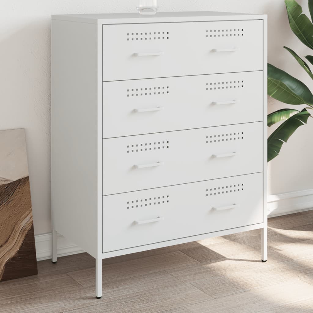 foto del prodotto credenza bianca 68x39x89 cm in acciaio