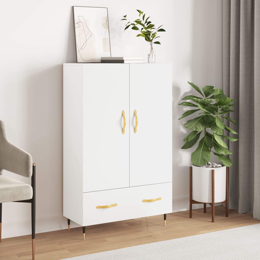 foto del prodotto credenza bianca 69,5x31x115 cm in legno multistrato