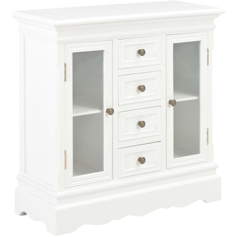 foto del prodotto credenza bianca 70x28x70 cm in legno massello di pino vidaxl