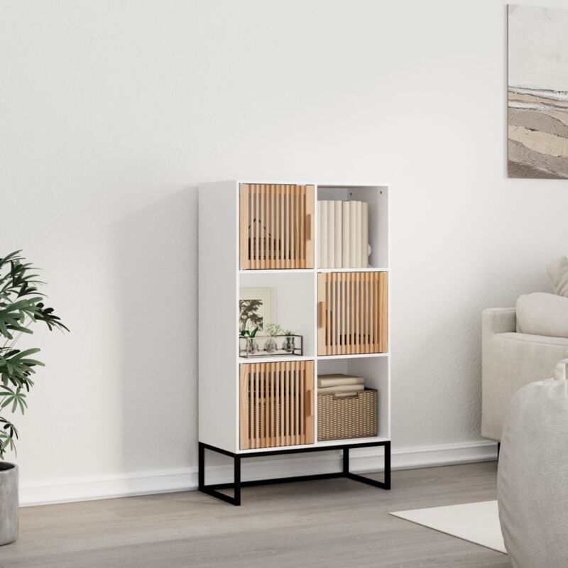 foto del prodotto credenza bianca 70x35x125 cm in legno multistrato vidaxl