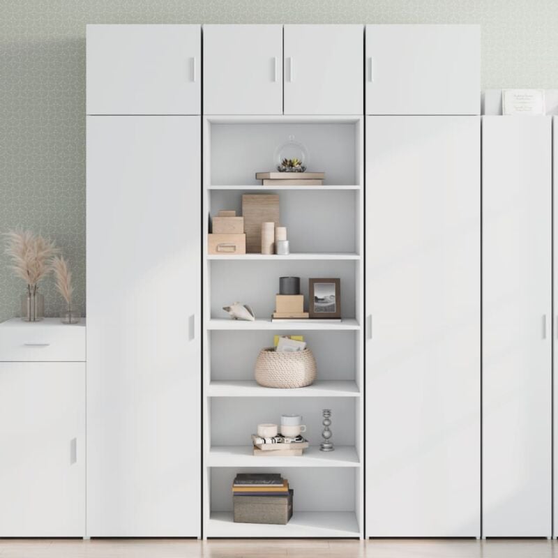 foto del prodotto credenza bianca 70x41x185 cm in legno multistrato vidaxl