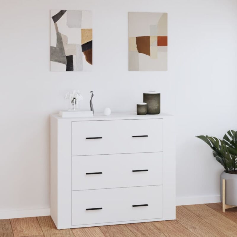foto del prodotto credenza bianca 80x33x70 cm in legno multistrato vidaxl