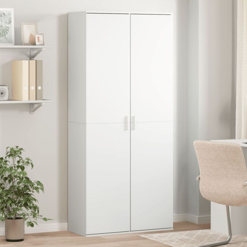 foto del prodotto credenza bianca 80x35x180 cm in legno multistrato vidaxl