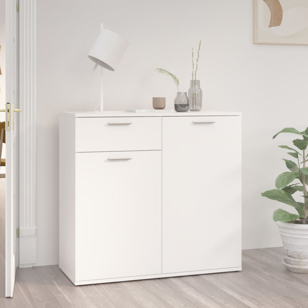 foto del prodotto credenza bianca 80x36x75 cm in legno multistrato
