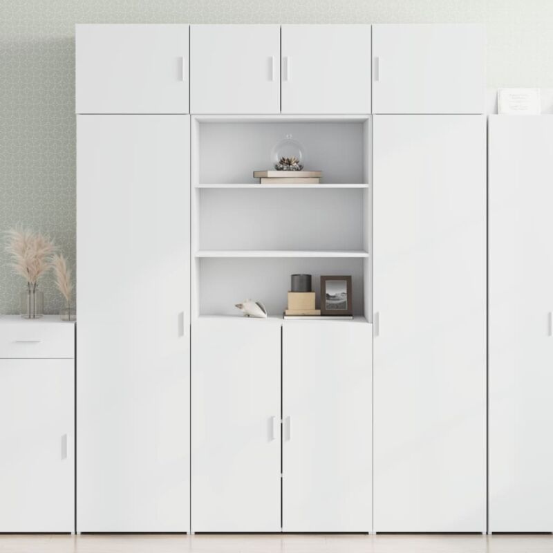 foto del prodotto credenza bianca 80x42,5x185 cm in legno multistrato vidaxl