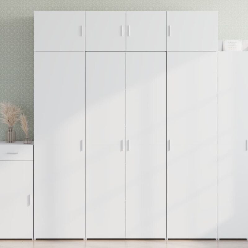 foto del prodotto credenza bianca 80x42,5x185 cm in legno multistrato vidaxl