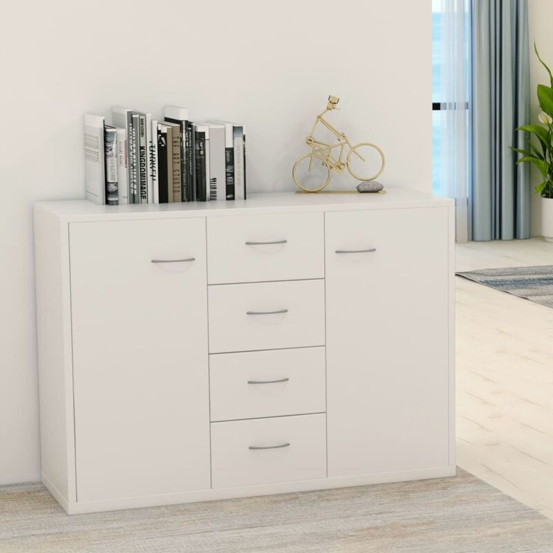 foto del prodotto credenza bianca 88x30x65 cm in legno multistrato vidaxl