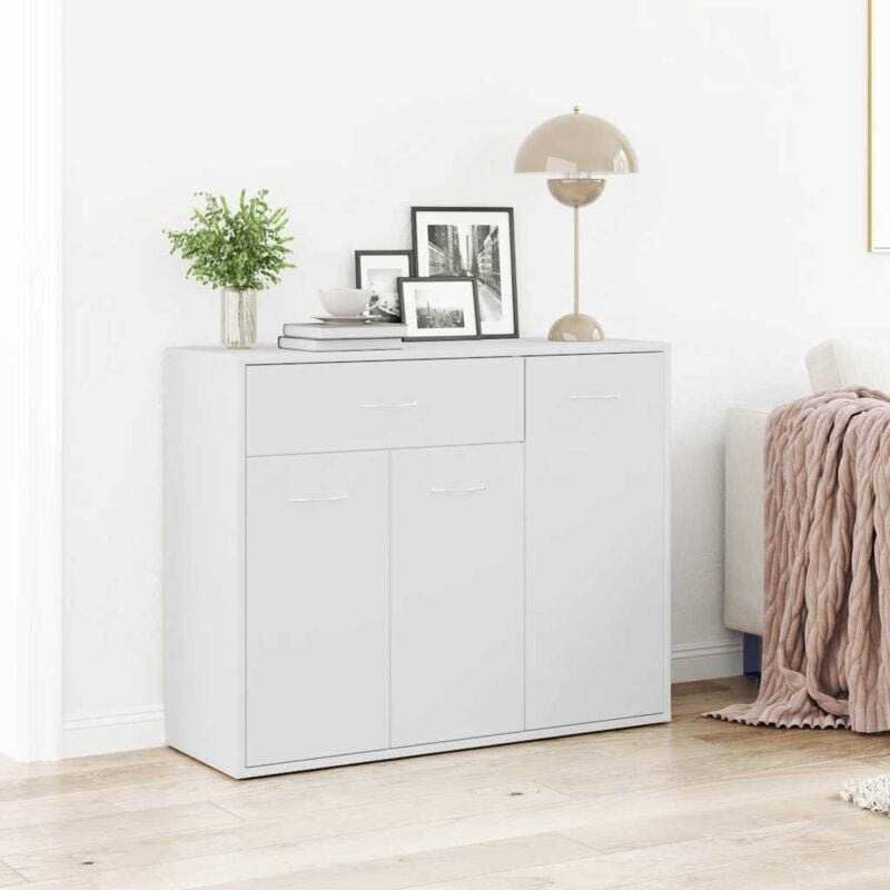 foto del prodotto credenza bianca 88x30x70 cm in legno multistrato vidaxl