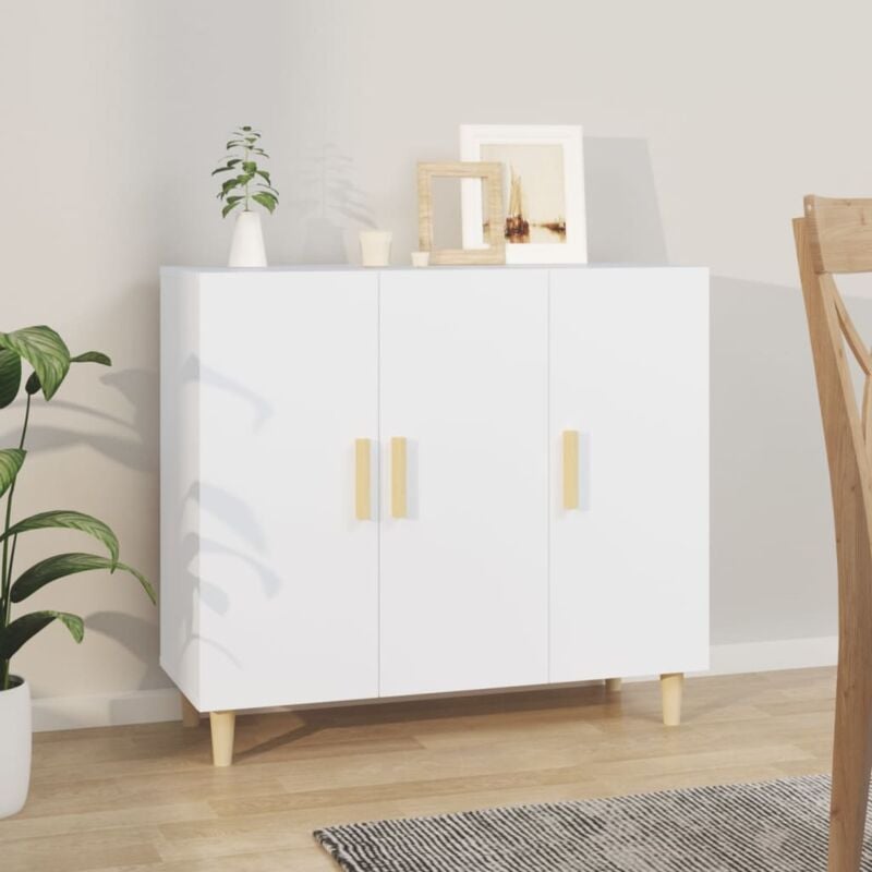 foto del prodotto credenza bianca 90x34x80 cm in legno multistrato vidaxl