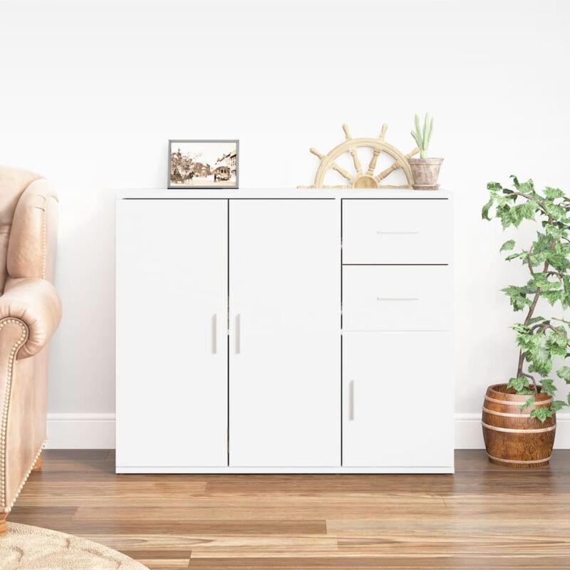 foto del prodotto credenza bianca 91x29,5x75 cm in legno multistrato vidaxl