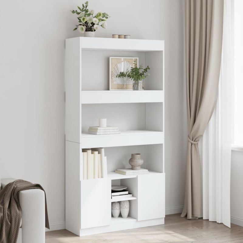 foto del prodotto credenza bianca 92x33x180 cm in legno multistrato vidaxl