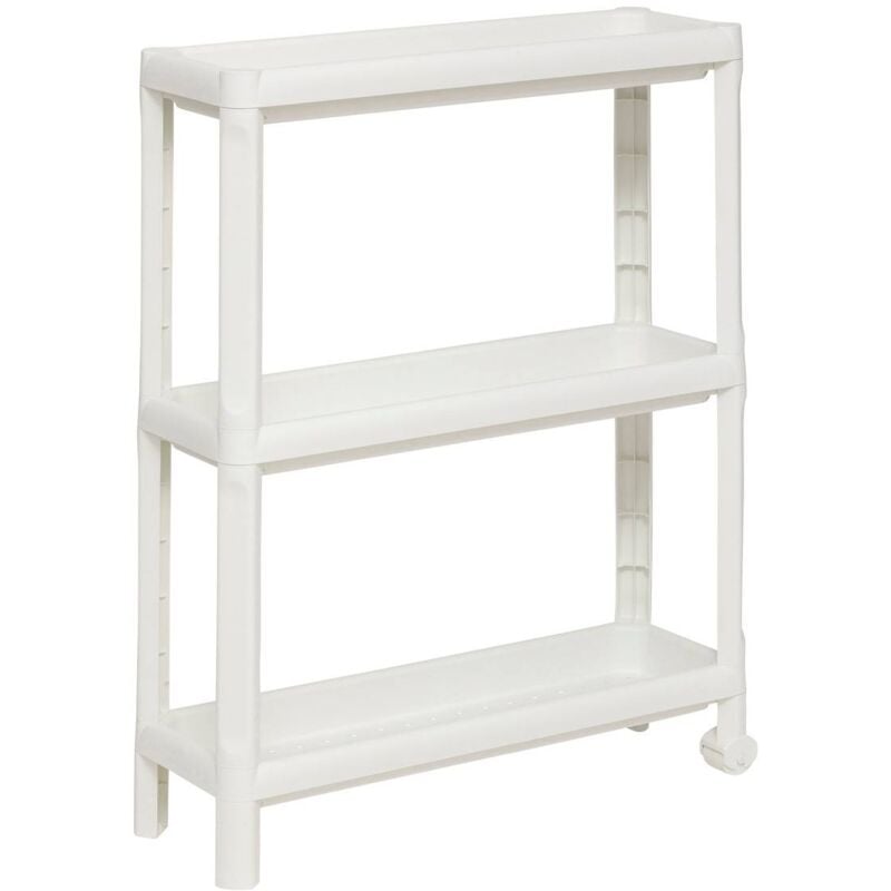 foto del prodotto credenza bianca a 3 livelli su rotelle h70,5 cm 5five