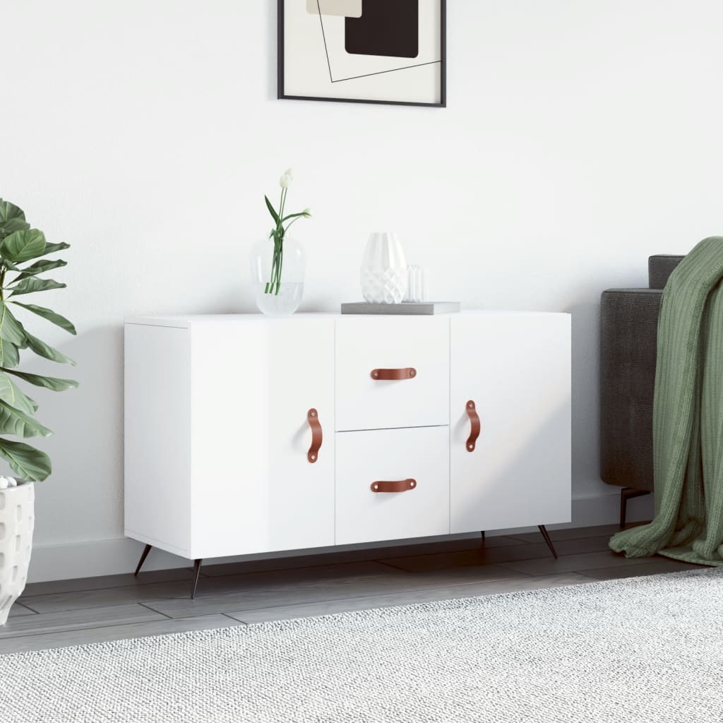 foto del prodotto credenza bianco lucido 100x36x60 cm in legno multistrato