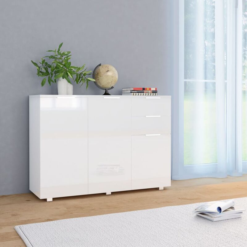 foto del prodotto credenza bianco lucido 107x35x80,5 cm vidaxl