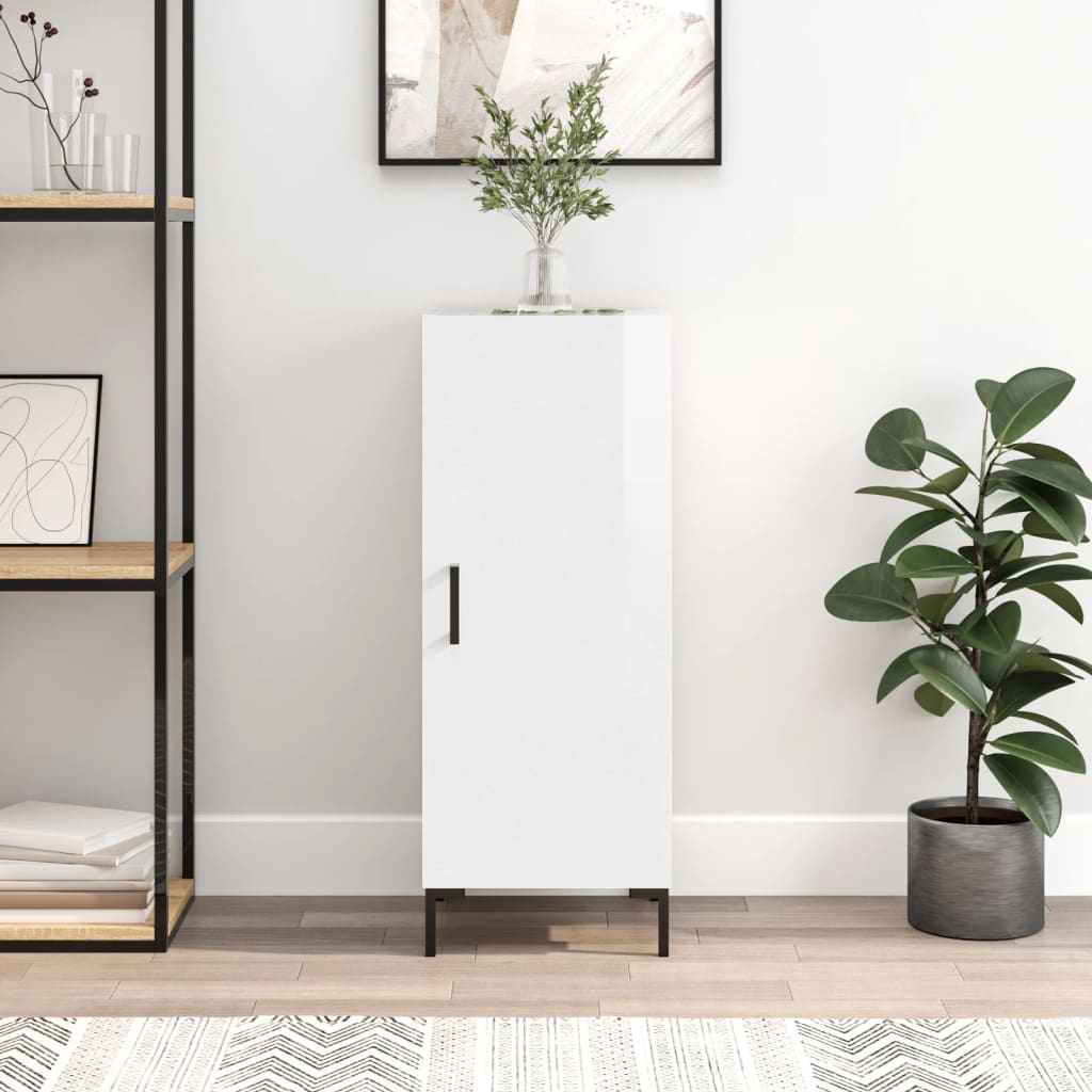 foto del prodotto credenza bianco lucido 34,5x34x90 cm in legno multistrato