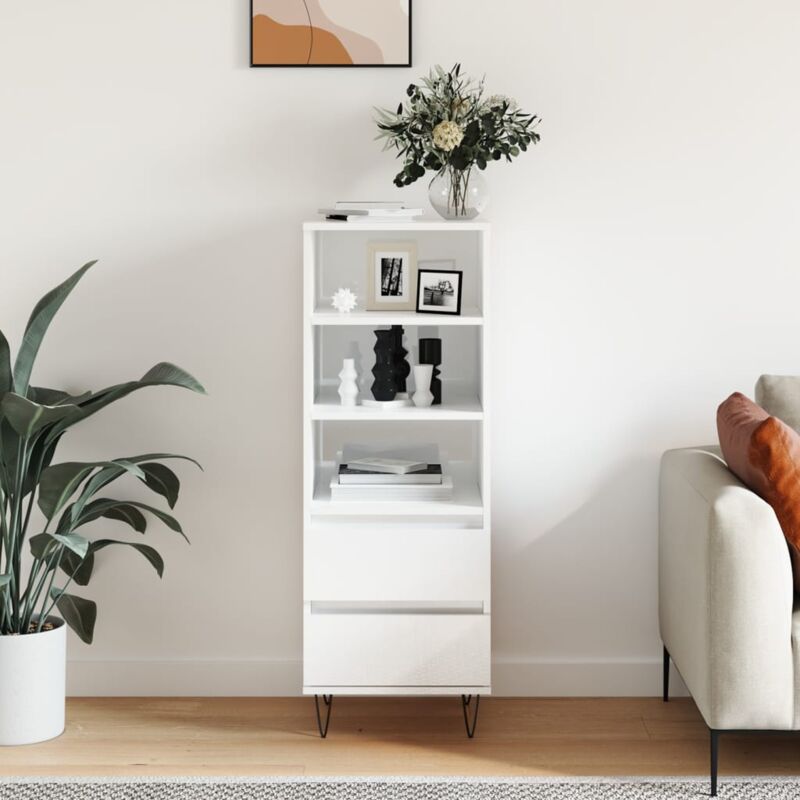 foto del prodotto credenza bianco lucido 40x36x110 cm in legno multistrato vidaxl