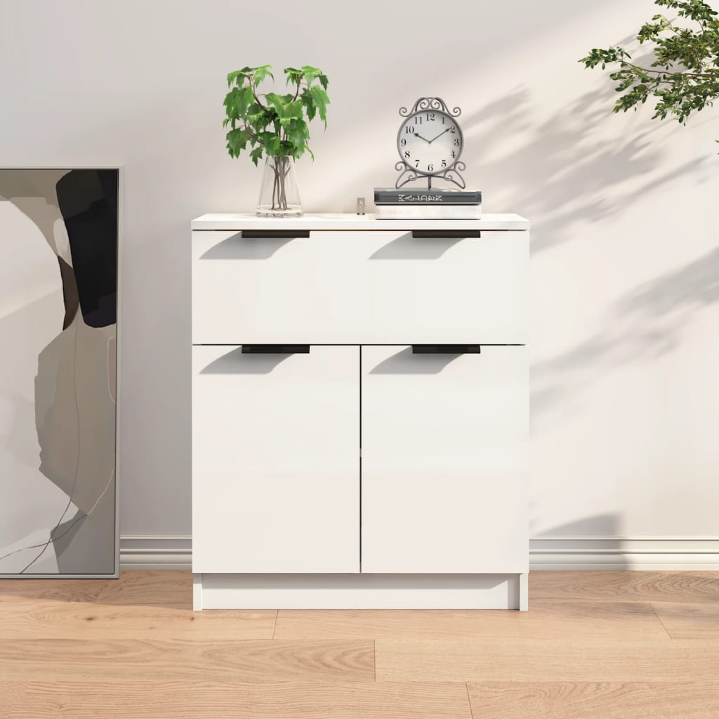 foto del prodotto credenza bianco lucido 60x30x70 cm in legno multistrato